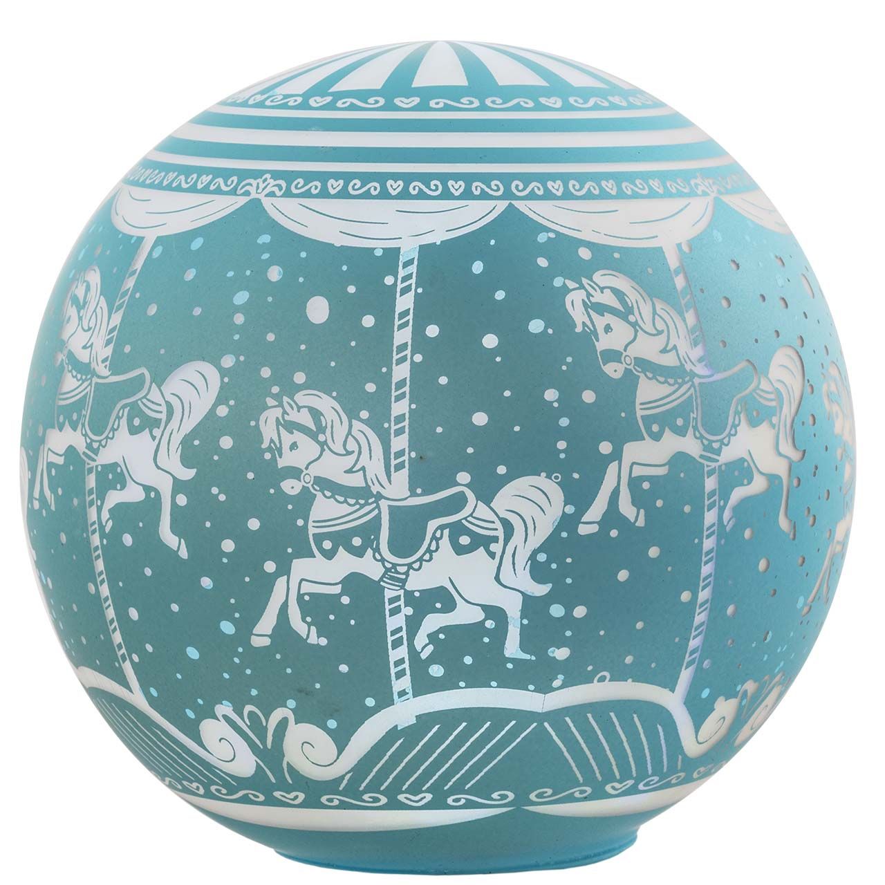 LAMPADA SFERA D. 18 GIREVOLE CON TELEC. DECORO GIOSTRA AZZURRO